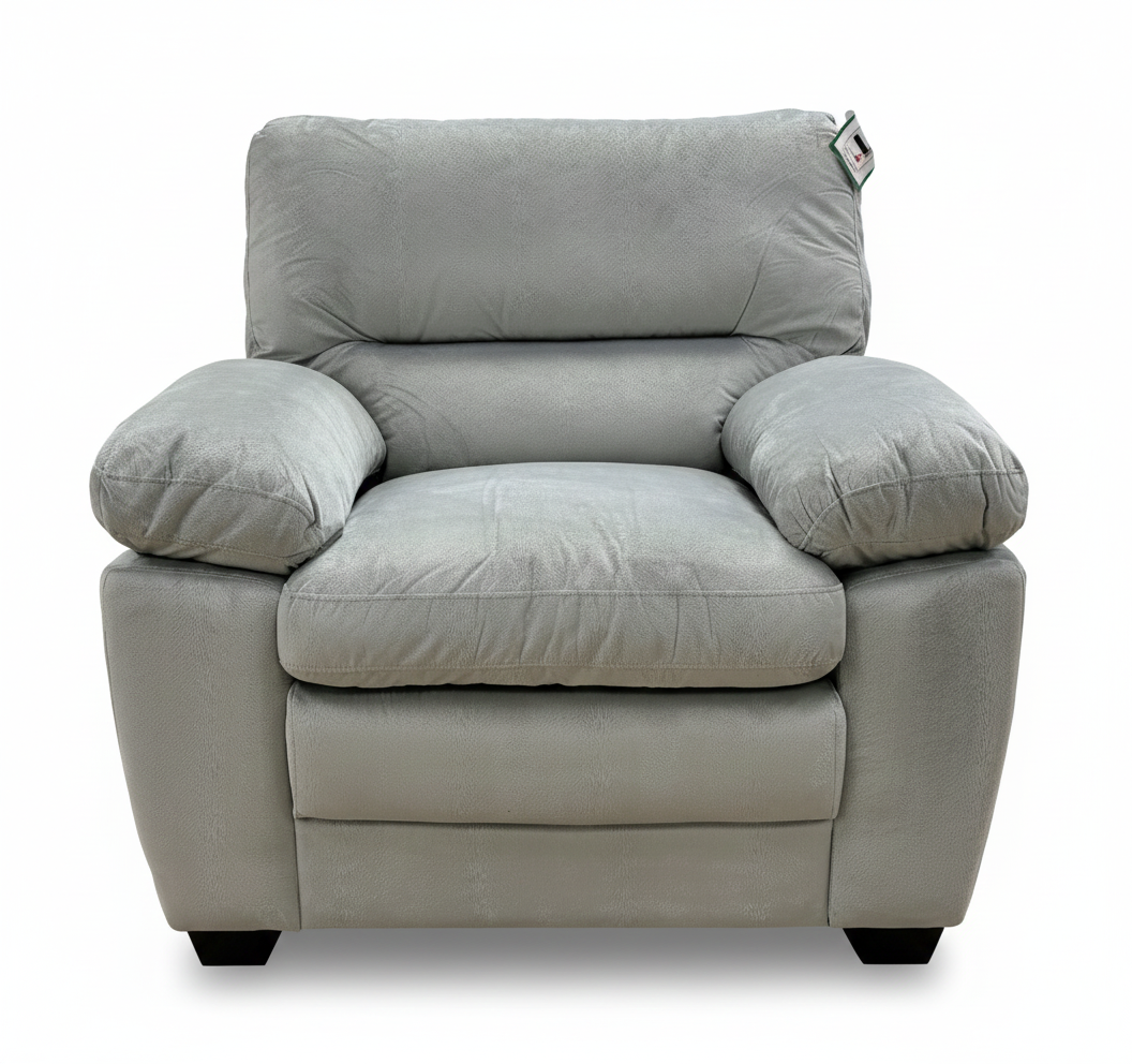 'Jordan' Light Grey Velvet Armchair
