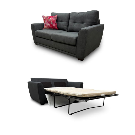 'Kian' Charcoal Revive Fabric Large 2 Seater Sofa Bed