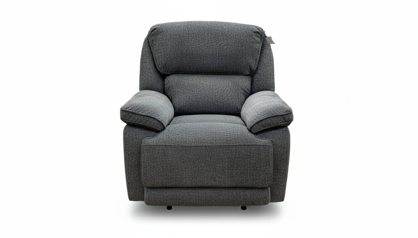 'Costa' Manual Recliner Charcoal Grey Weave Fabric Armchair