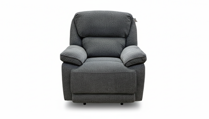 'Costa' Manual Recliner Charcoal Grey Weave Fabric Armchair