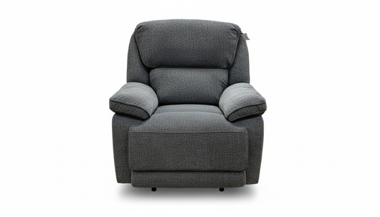 'Costa' Manual Recliner Charcoal Grey Weave Fabric Armchair