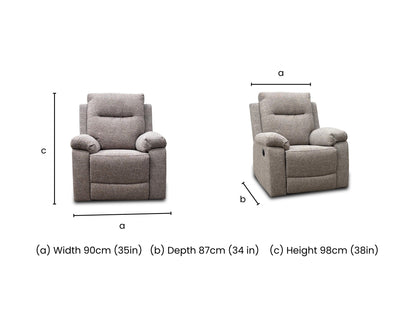 'Georgia' Natural Fabric Power Recliner Armchair