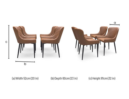Dimensions diagram for the Osaka chair.