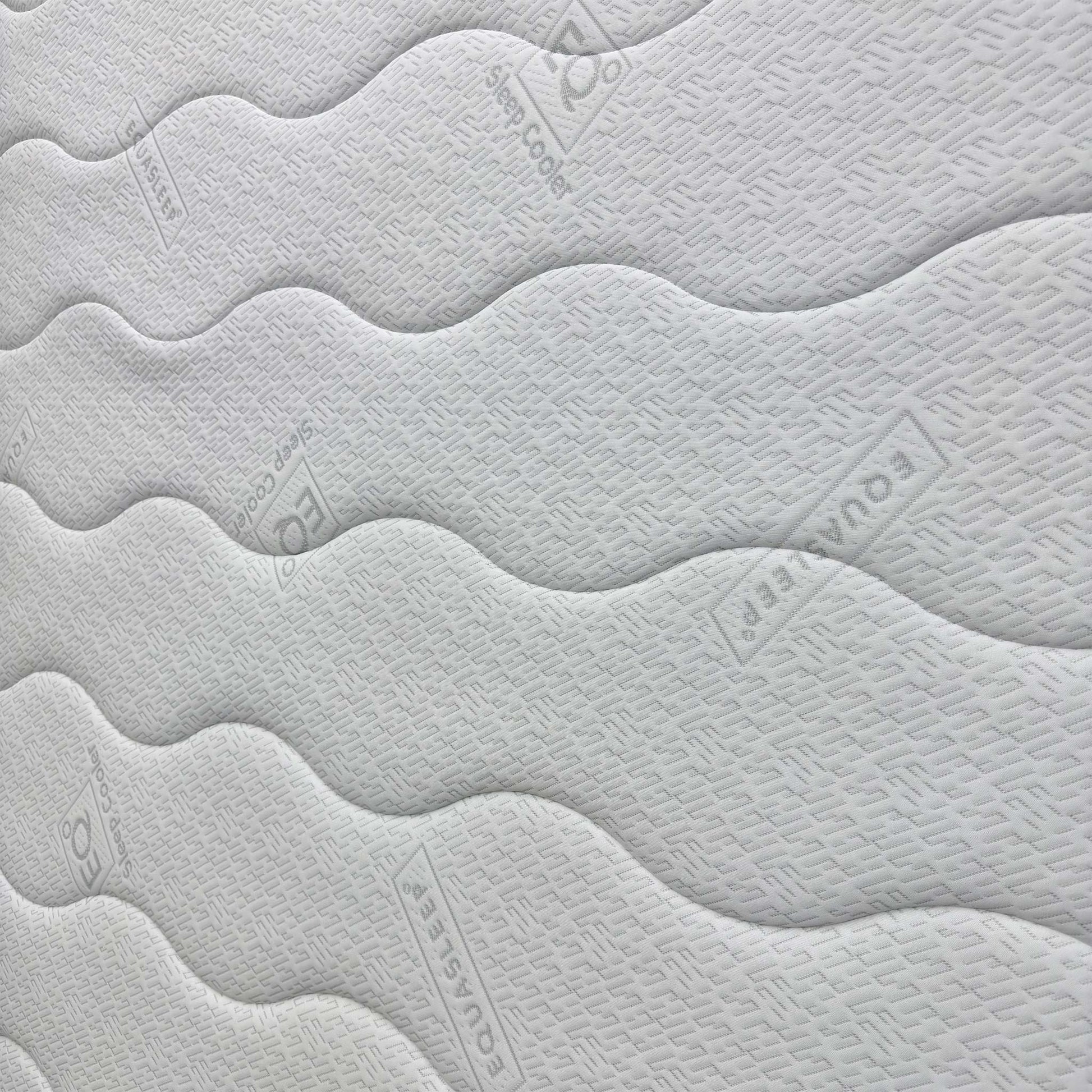 Close-up of the memory foam comfort layer, emphasizing how the material contours to the body for tailored pressure relief and spinal alignment.