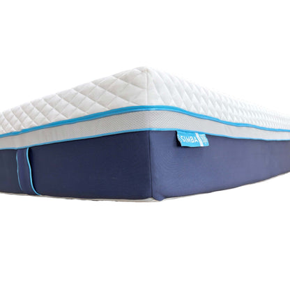 Side view of the mattress layers, showing the combination of micro-springs, carbon steel springs, and open-cell foam for maximum support.