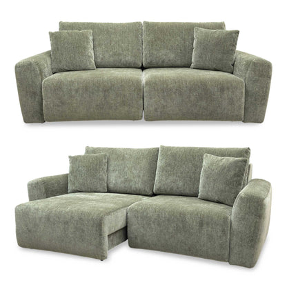 ‘Gemini’ Olive Green Fabric 2 Seater Power Glider Sofa