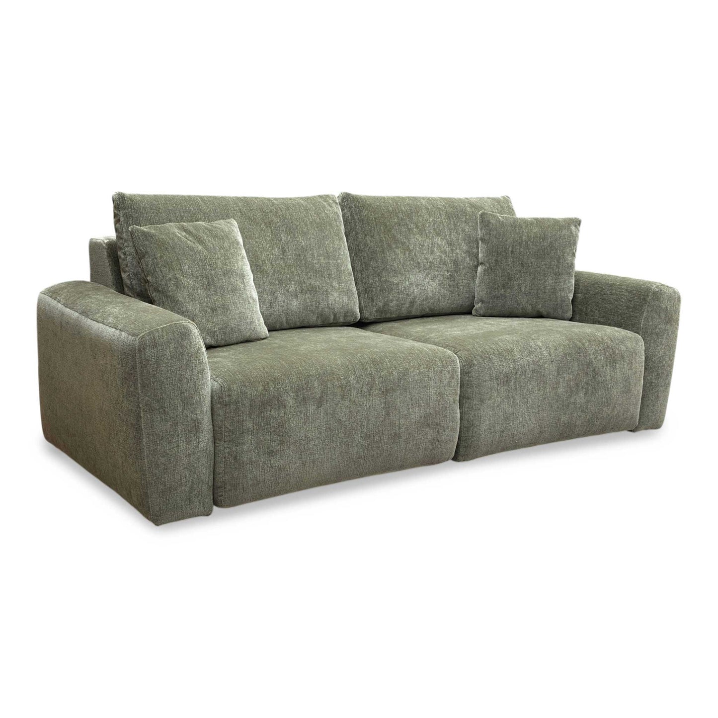 ‘Gemini’ Olive Green Fabric 2 Seater Power Glider Sofa