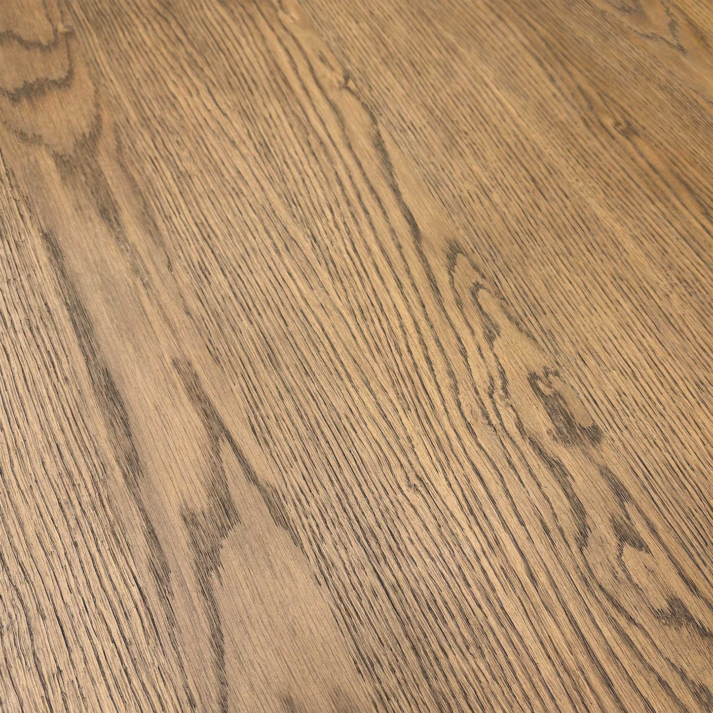 Close-up of the rustic Jupiter finish, showing the unique knots and character marks inherent to solid oak.