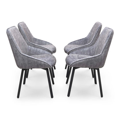 Front view of the black powder-coated metal legs, illustrating the sturdy four-point base and contemporary industrial aesthetic.