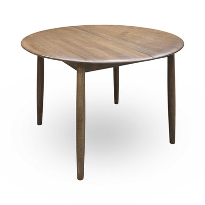 ‘Stockholm’ Dark Oak Solid Oak 110cm Round Extending Dining Table