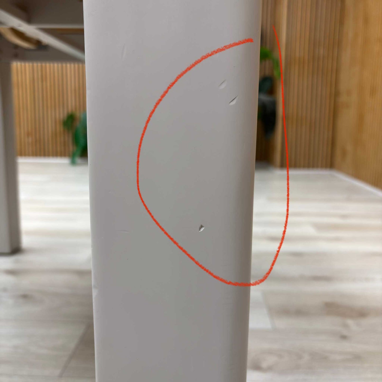 Damage close up Lewis table in its fully extended position, illustrating how the two end leaves pull out to increase the seating capacity for guests.