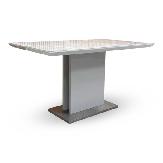 ‘Grigio' Glossy Marble-effect Fixed Dining Table