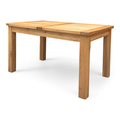 View of the table's extension mechanism, showing the extra leaf that is conveniently hidden within the table when not in use.