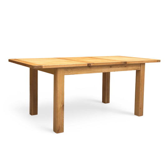 Furnitureland ‘Augusta’ Solid Oak 140cm Small Rectangular Extending Dining Table