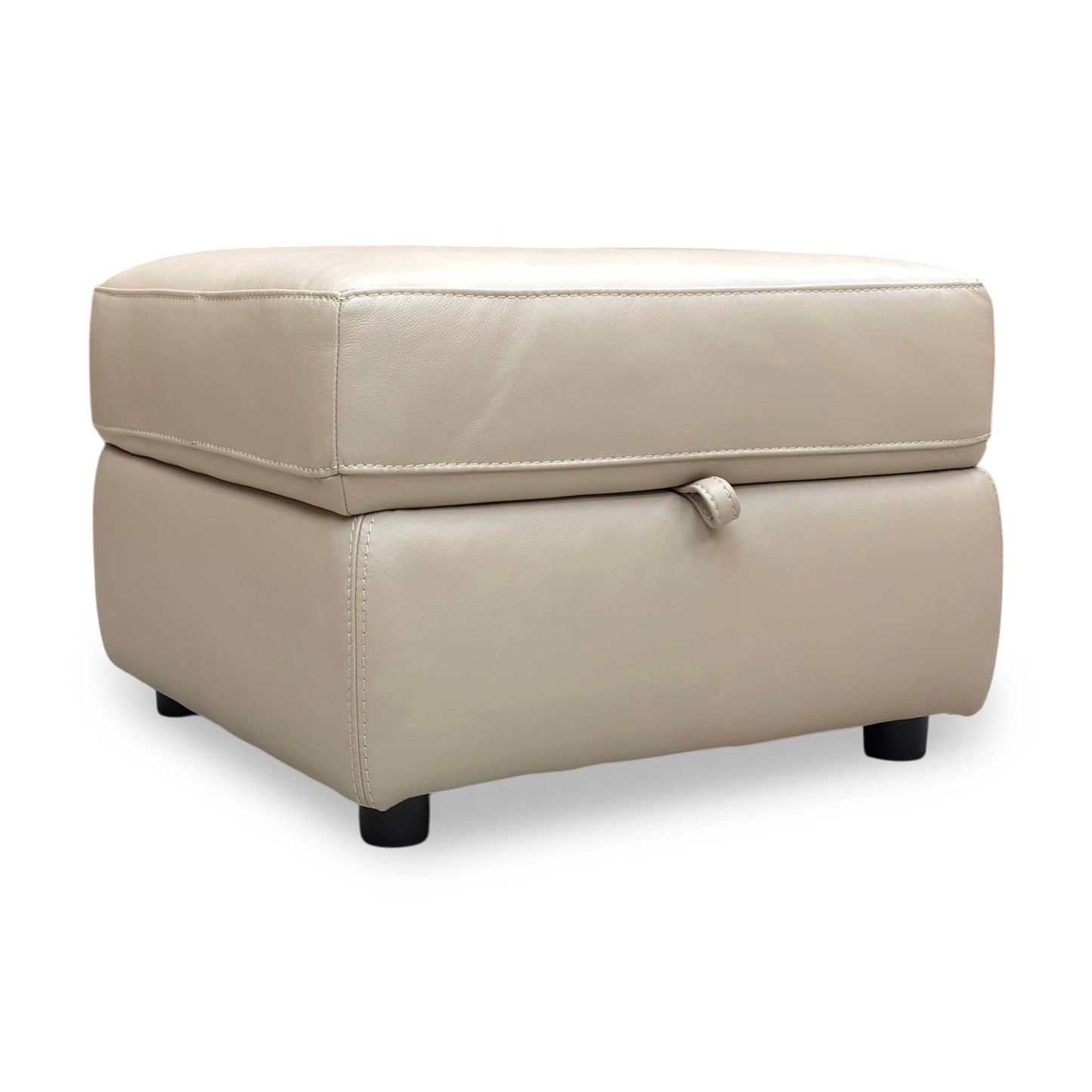 Side perspective of the footstool, showcasing its compact yet functional silhouette.