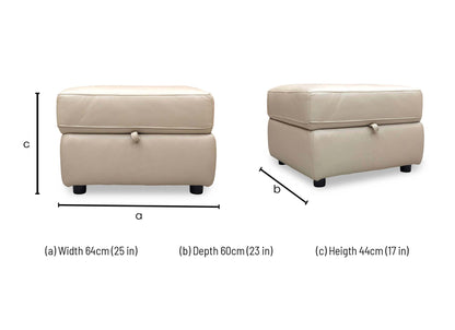 Dimensions diagram for the Bv-039c storage footstool.