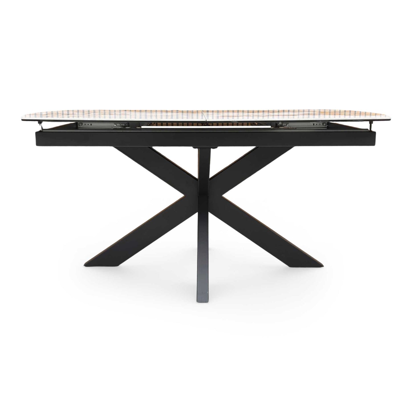 ‘Raul’ Calcatta Marble Ceramic Top 160cm Extending Dining Table