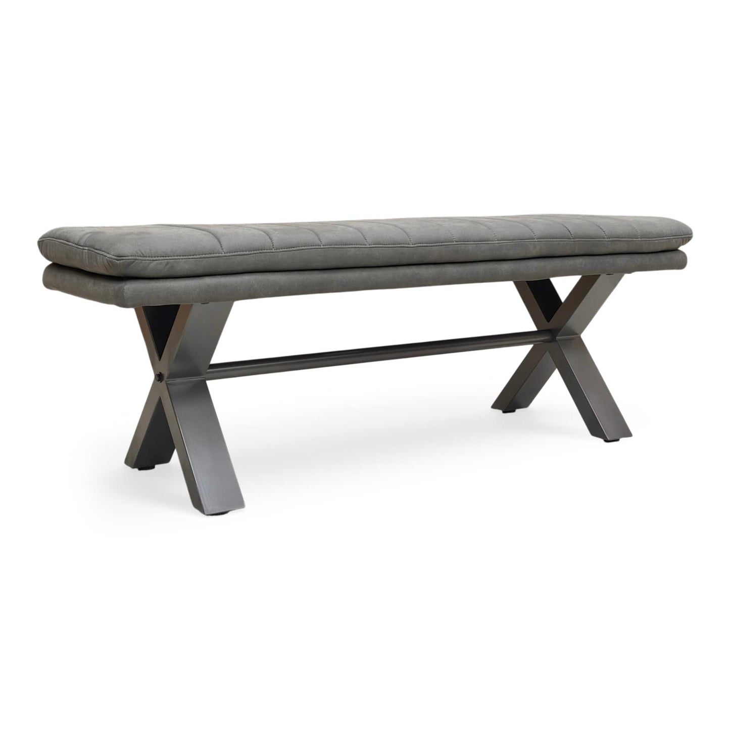 ‘Moon’ Grey Fabric 140cm Dining Bench