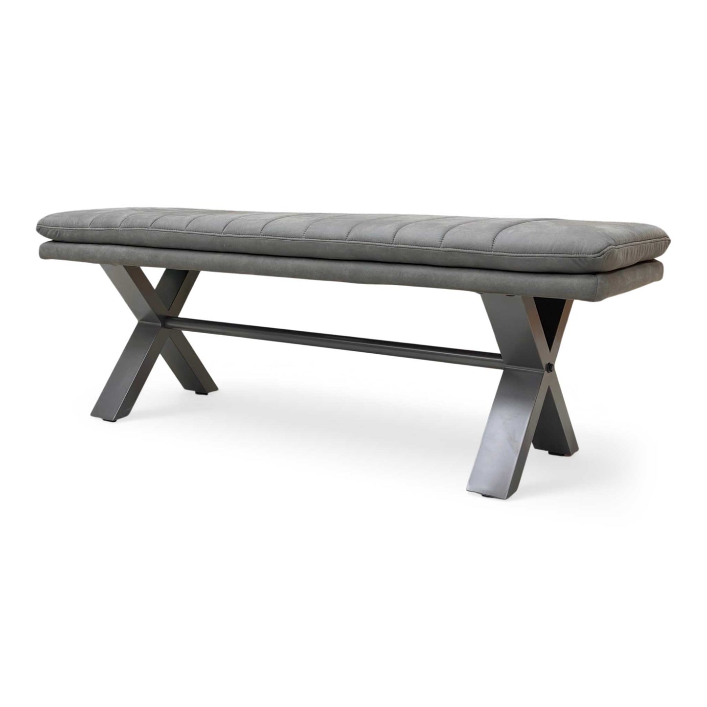 ‘Moon’ Grey Fabric 140cm Dining Bench