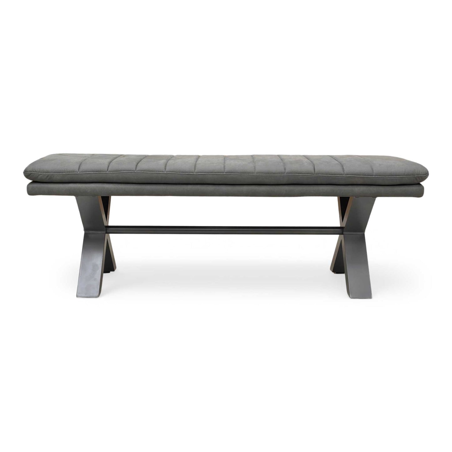 ‘Moon’ Grey Fabric 140cm Dining Bench