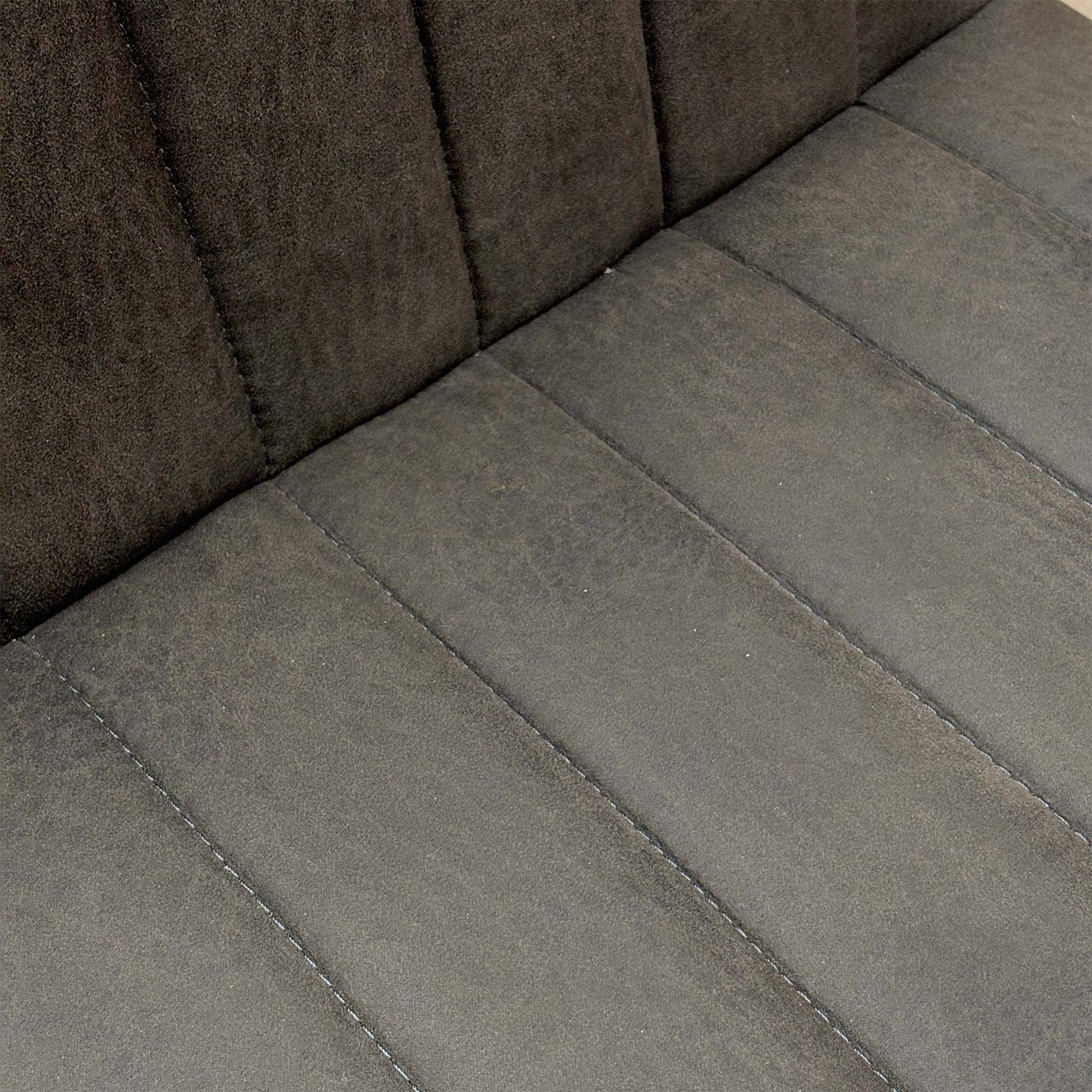 ‘Moon’ Grey Fabric 140cm Dining Bench + 2 Cantilever Dining Chairs