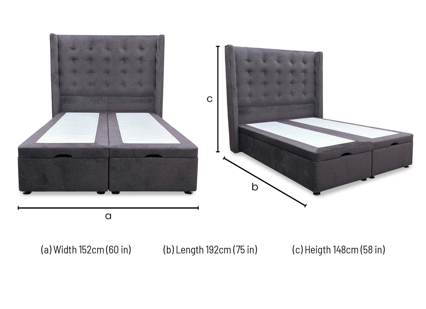 Dimensions diagram for the Double set.