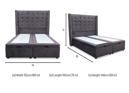 Dimensions diagram for the Double set.