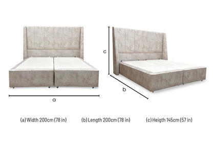 Dimensions diagram for the Super King set.