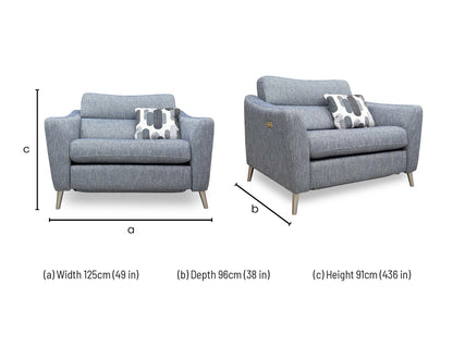 ‘Moderna’ Blr Marine Blue Sw Fabric Snuggler Power Recliner Chair