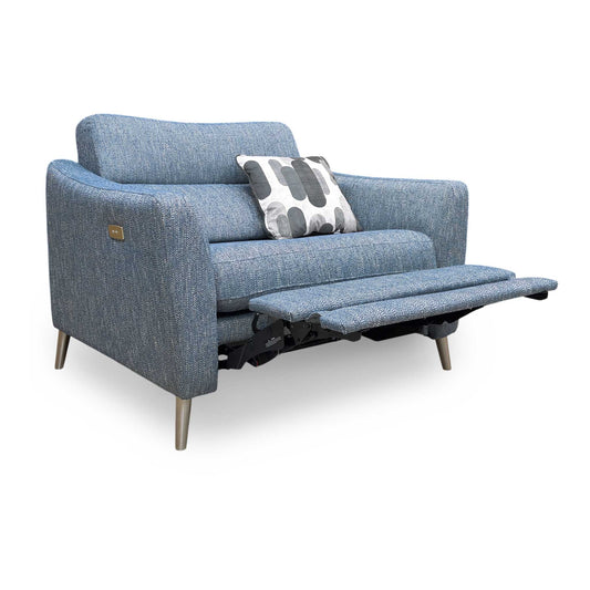 ‘Moderna’ Blr Marine Blue Sw Fabric Snuggler Power Recliner Chair Furniture Village