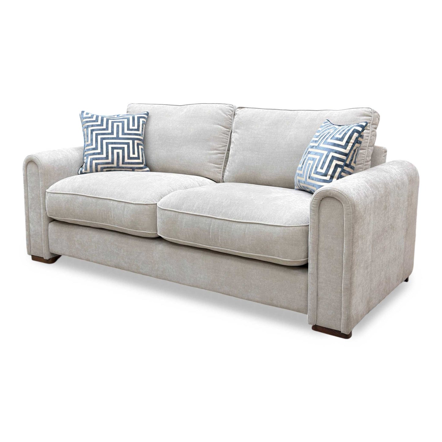 ‘Archy’ Taupe Fabric 200cm Midi Arm 3 Seater Sofa