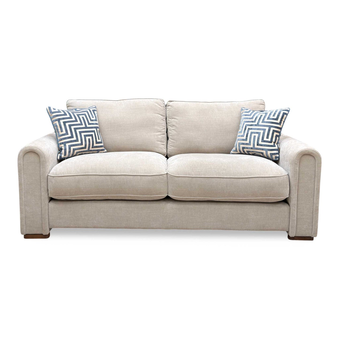 ‘Archy’ Taupe Fabric 200cm Midi Arm 3 Seater Sofa