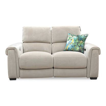 'Nixon' Fab-Meg-R32 Light Khaki Velvet 2 Seater Power Recliner Sofa