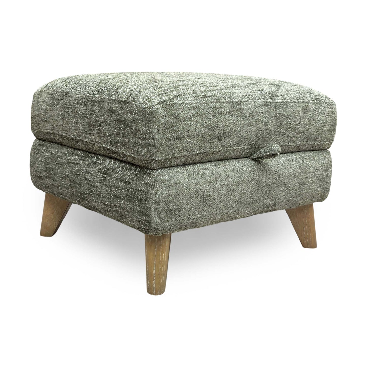'Malmo' Fab-Mga-R11 Olive Green Fabric Storage Footstool