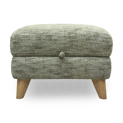 'Malmo' Fab-Mga-R11 Olive Green Fabric Storage Footstool