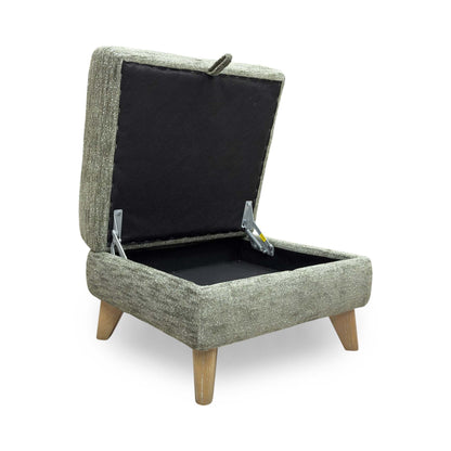 'Malmo' Fab-Mga-R11 Olive Green Fabric Storage Footstool