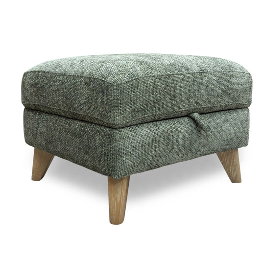 ‘Malmo’ Fab-Coe- R801 Olive Green Fabric Storage Footstool