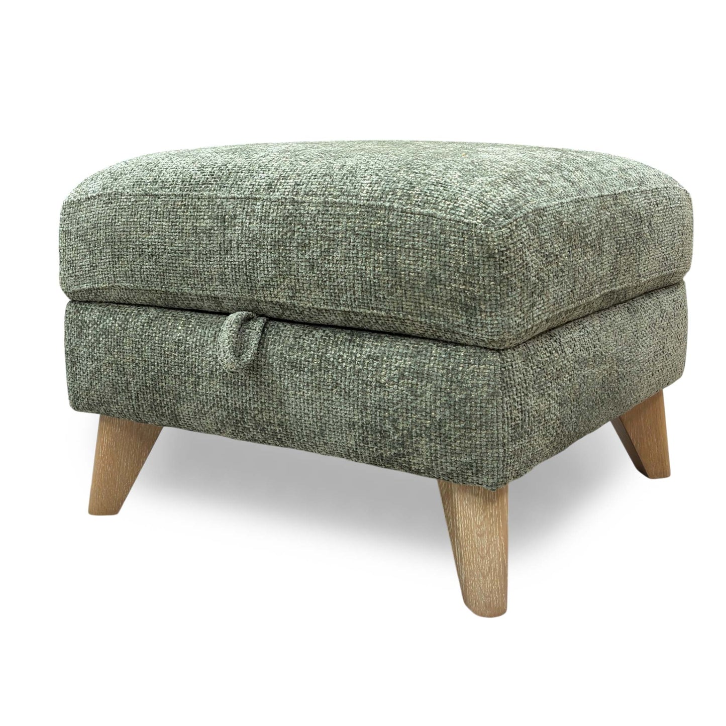 ‘Malmo’ Fab-Coe- R801 Olive Green Fabric Storage Footstool