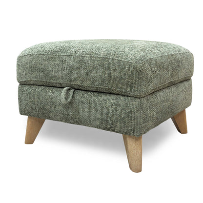 ‘Malmo’ Fab-Coe- R801 Olive Green Fabric Storage Footstool