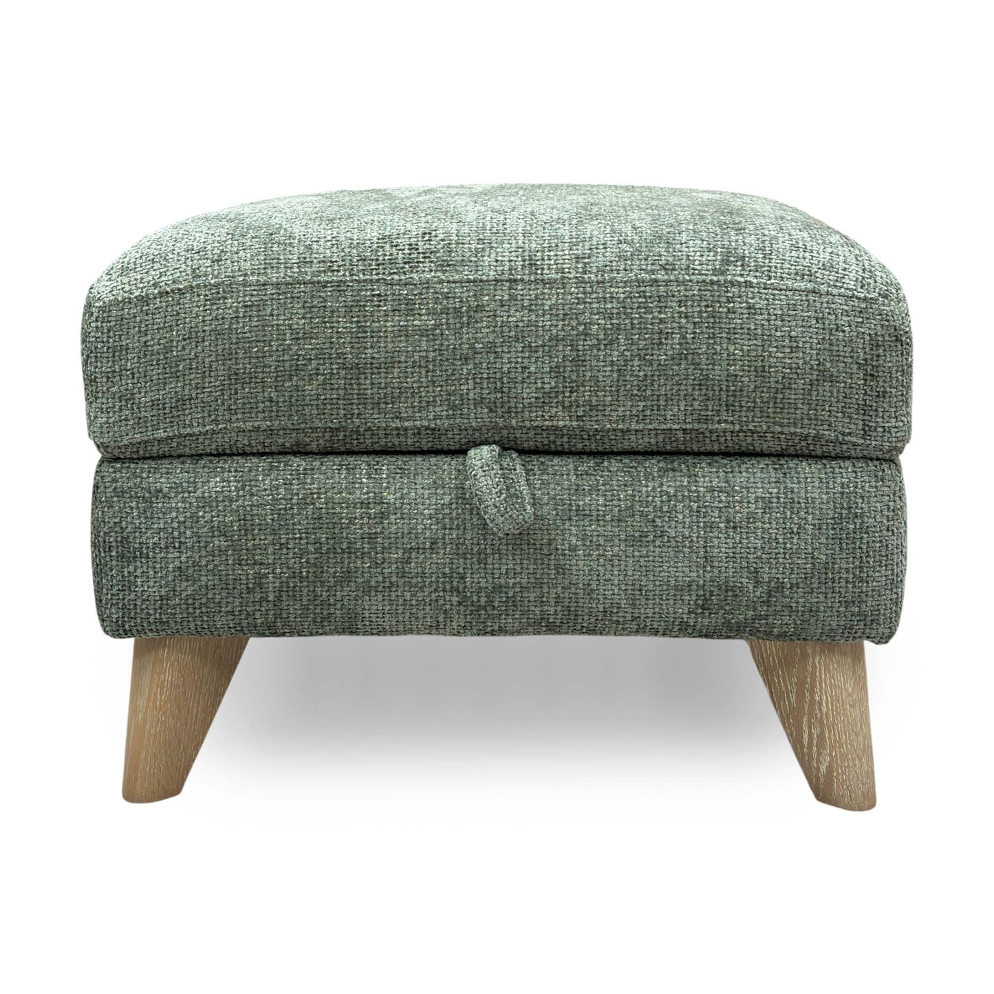 ‘Malmo’ Fab-Coe- R801 Olive Green Fabric Storage Footstool