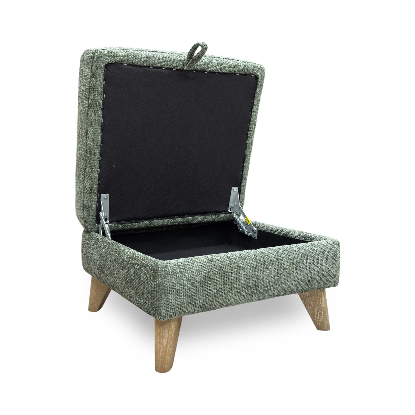 ‘Malmo’ Fab-Coe- R801 Olive Green Fabric Storage Footstool
