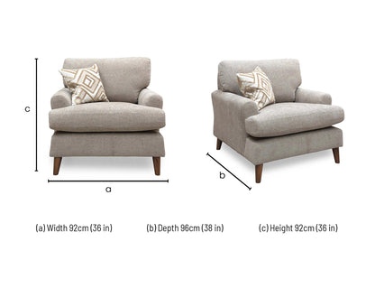 'Jackson’ Mink Fabric Armchair