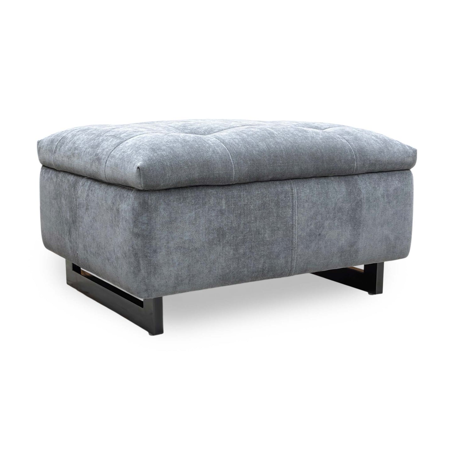 ‘Gisella’ Manhattan Charcoal 58003 Fabric Large Footstool