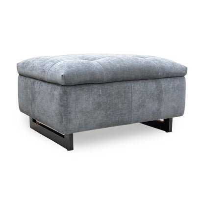‘Gisella’ Manhattan Charcoal 58003 Fabric Large Footstool