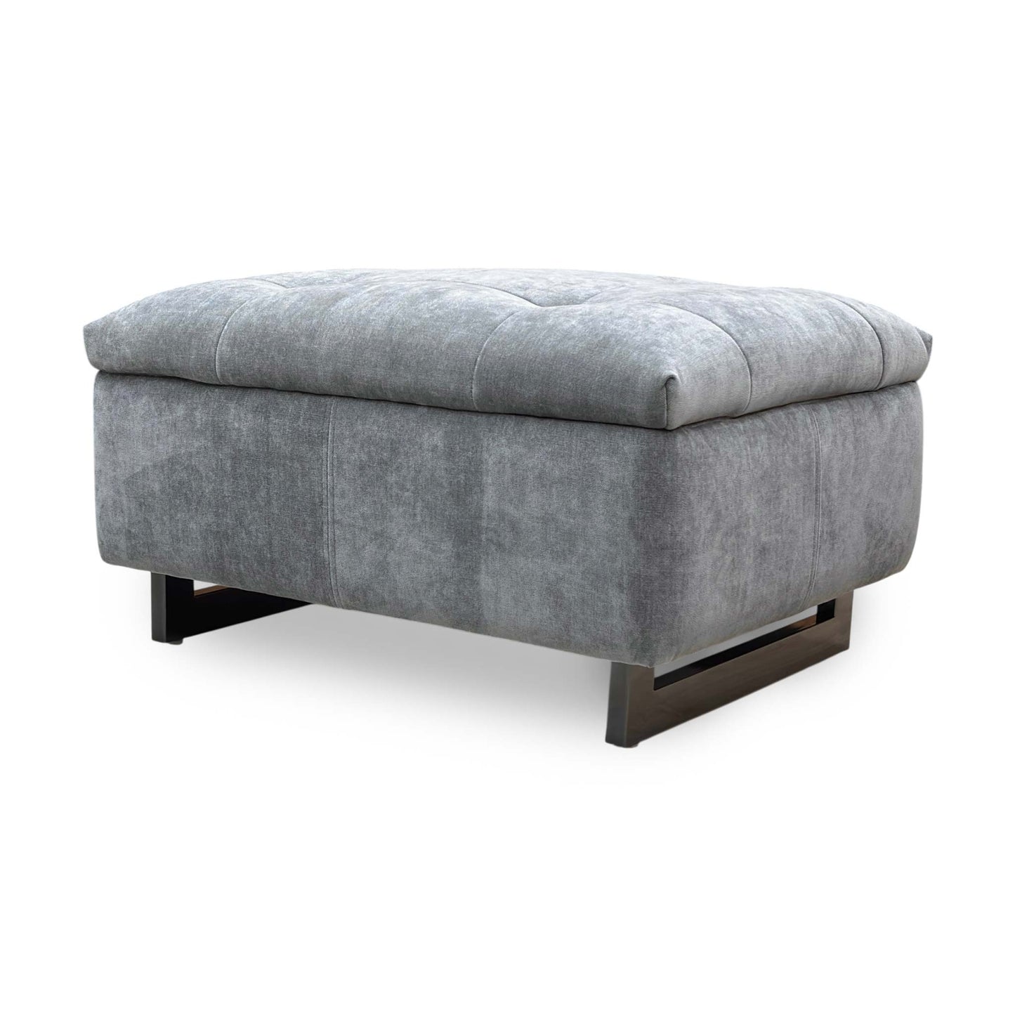 ‘Gisella’ Manhattan Charcoal 58003 Fabric Large Footstool