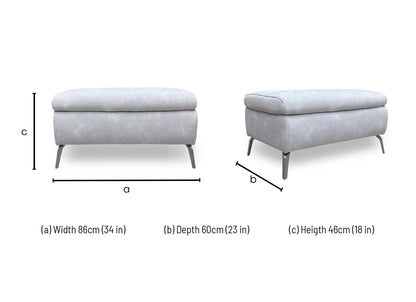 'Daytona' Dexter Smoke Velvet Footstool