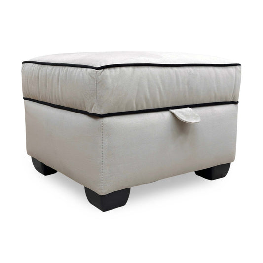 ‘Celine’ Plush Platinum Velvet Storage Footstool