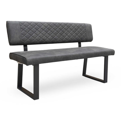 ‘Warrior’ Grey Fabric High Back Dining Bench