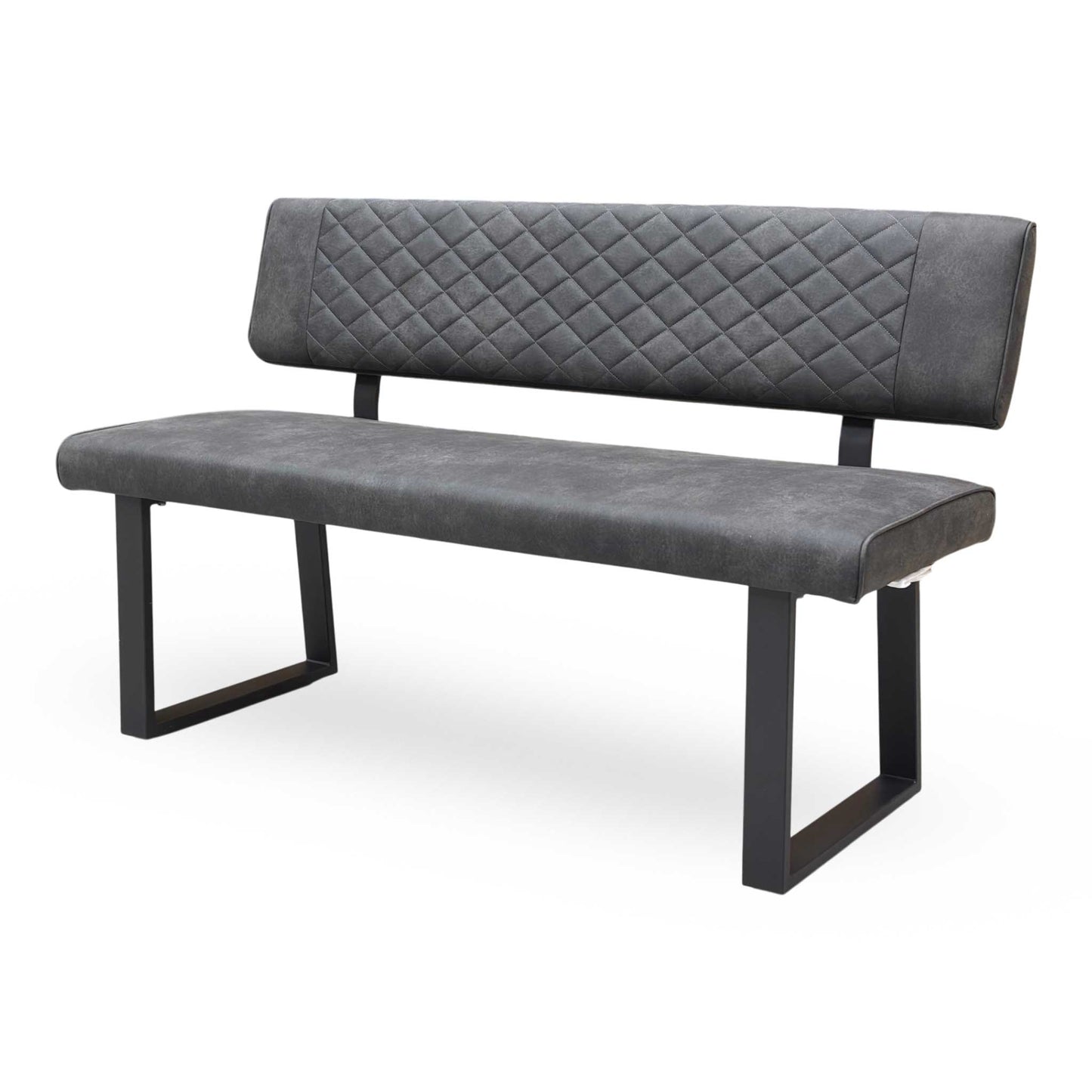 ‘Warrior’ Grey Fabric High Back Dining Bench