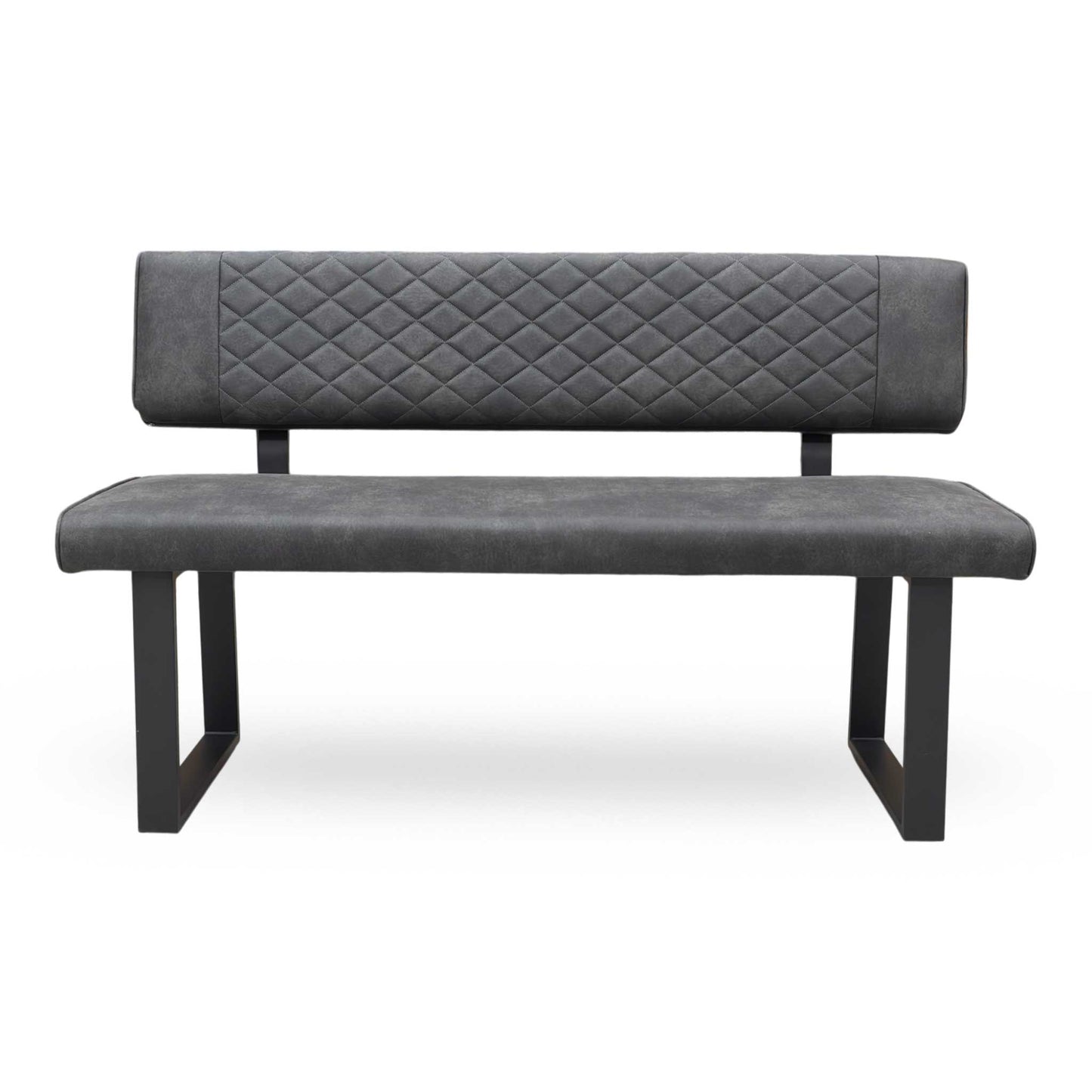 ‘Warrior’ Grey Fabric High Back Dining Bench